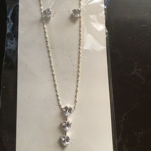Charlestone‎ crystal heart necklace & earrings set